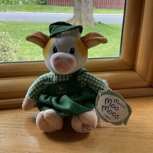 Enesco Marys Moo Moo John Deere Plush Vintage Collectible With Tag 9"